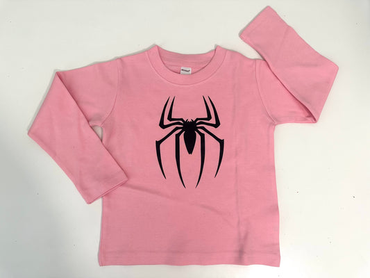 Spider Light Pink Long Sleeve Shirt Size 2 years | Ready to Ship by Daily Threads and Decor
